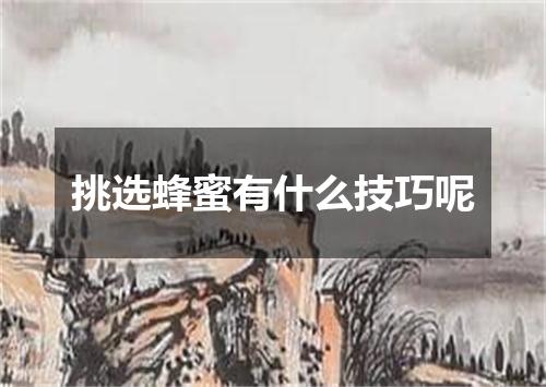 挑选蜂蜜有什么技巧呢