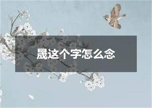 晟这个字怎么念