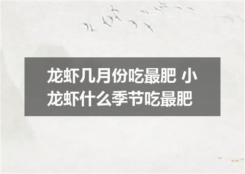 龙虾几月份吃最肥 小龙虾什么季节吃最肥