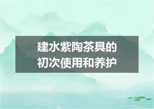 建水紫陶茶具的初次使用和养护