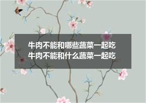牛肉不能和哪些蔬菜一起吃 牛肉不能和什么蔬菜一起吃