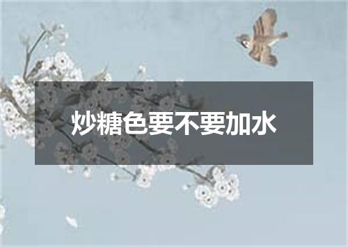 炒糖色要不要加水
