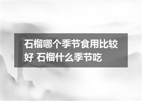 石榴哪个季节食用比较好 石榴什么季节吃