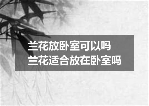兰花放卧室可以吗 兰花适合放在卧室吗