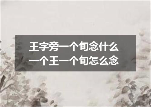 王字旁一个旬念什么 一个王一个旬怎么念