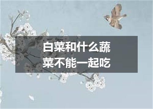 白菜和什么蔬菜不能一起吃