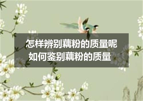 怎样辨别藕粉的质量呢 如何鉴别藕粉的质量