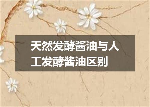 天然发酵酱油与人工发酵酱油区别