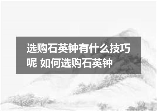 选购石英钟有什么技巧呢 如何选购石英钟