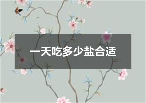 一天吃多少盐合适