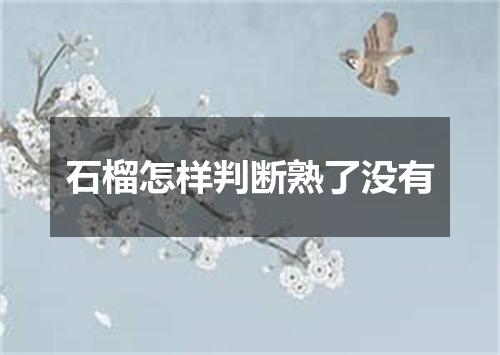 石榴怎样判断熟了没有