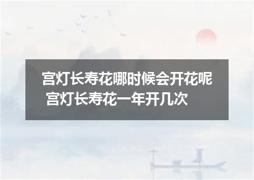 宫灯长寿花哪时候会开花呢 宫灯长寿花一年开几次