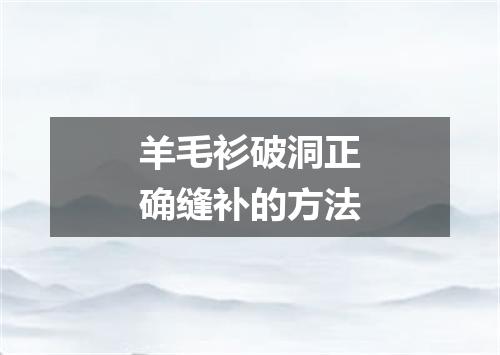 羊毛衫破洞正确缝补的方法