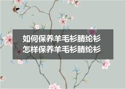 如何保养羊毛衫腈纶衫 怎样保养羊毛衫腈纶衫