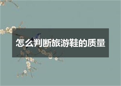 怎么判断旅游鞋的质量