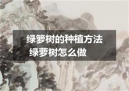绿箩树的种植方法 绿萝树怎么做