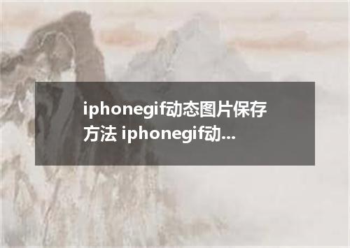 iphonegif动态图片保存方法 iphonegif动态图片怎么保存