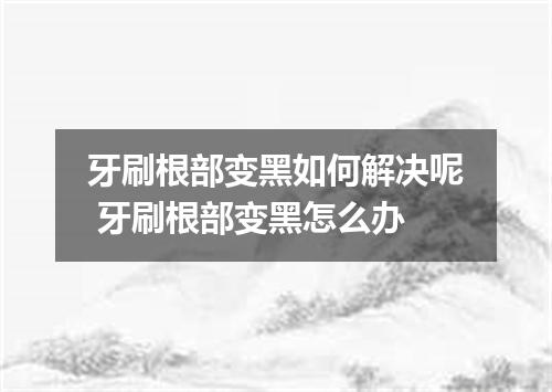 牙刷根部变黑如何解决呢 牙刷根部变黑怎么办
