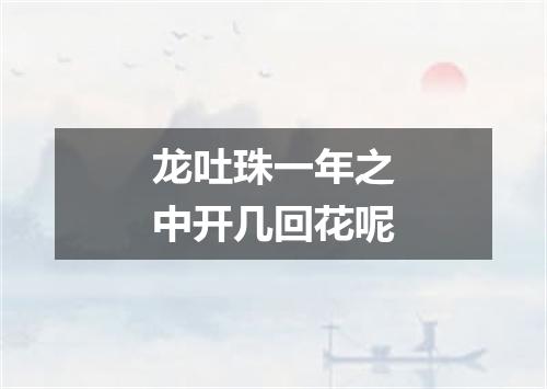 龙吐珠一年之中开几回花呢