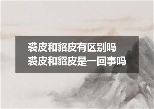裘皮和貂皮有区别吗 裘皮和貂皮是一回事吗