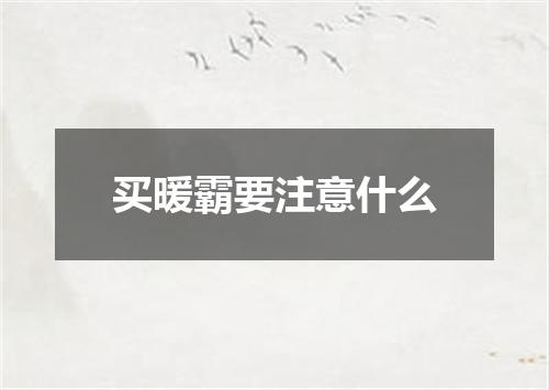 买暖霸要注意什么