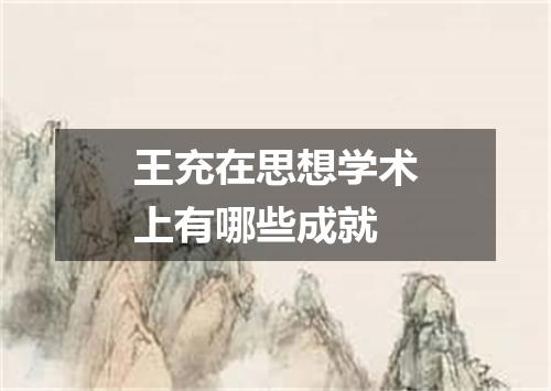 王充在思想学术上有哪些成就