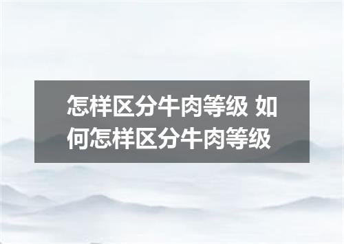 怎样区分牛肉等级 如何怎样区分牛肉等级