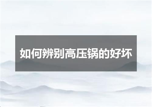 如何辨别高压锅的好坏