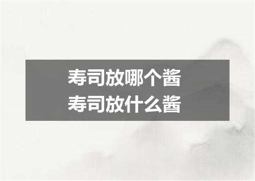 寿司放哪个酱 寿司放什么酱