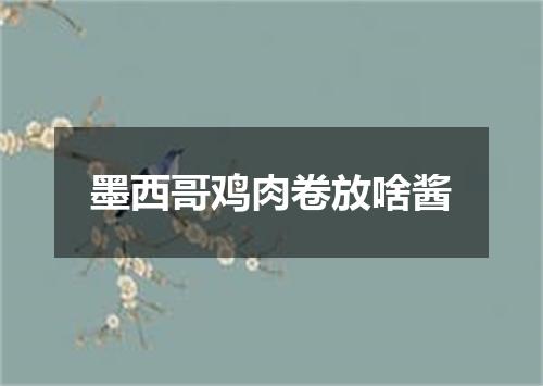 墨西哥鸡肉卷放啥酱