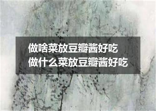 做啥菜放豆瓣酱好吃 做什么菜放豆瓣酱好吃