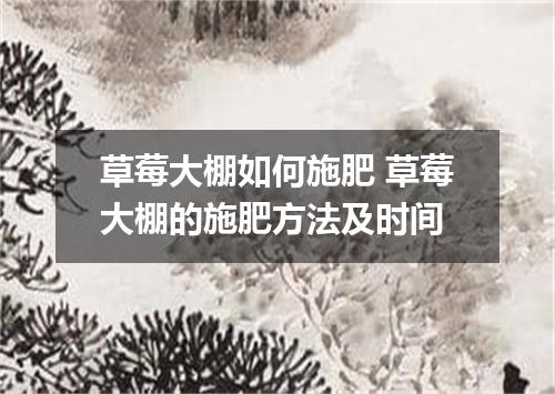 草莓大棚如何施肥 草莓大棚的施肥方法及时间