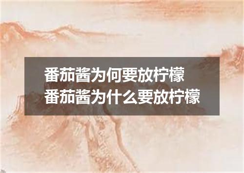 番茄酱为何要放柠檬 番茄酱为什么要放柠檬