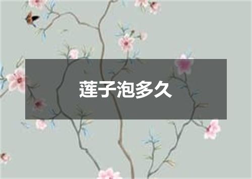 莲子泡多久