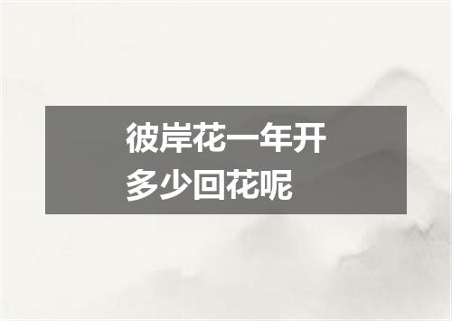 彼岸花一年开多少回花呢