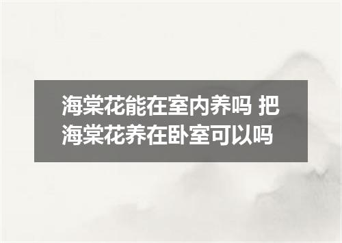 海棠花能在室内养吗 把海棠花养在卧室可以吗