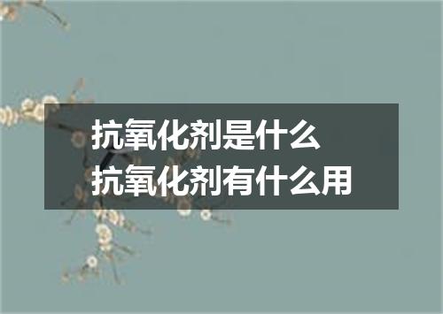 抗氧化剂是什么 抗氧化剂有什么用