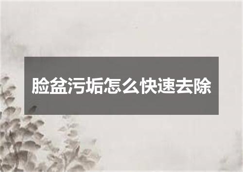 脸盆污垢怎么快速去除