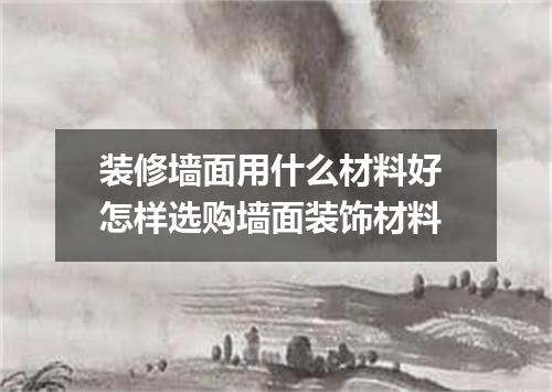 装修墙面用什么材料好 怎样选购墙面装饰材料