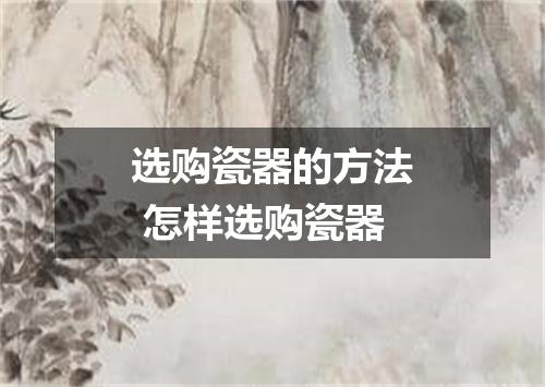 选购瓷器的方法 怎样选购瓷器