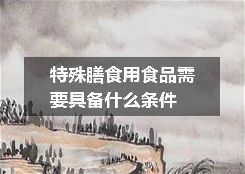 特殊膳食用食品需要具备什么条件