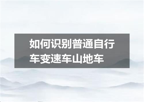 如何识别普通自行车变速车山地车