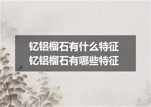 钇铝榴石有什么特征 钇铝榴石有哪些特征