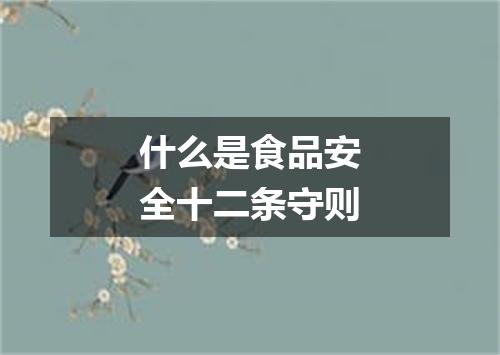 什么是食品安全十二条守则