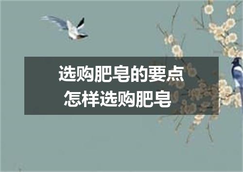 选购肥皂的要点 怎样选购肥皂