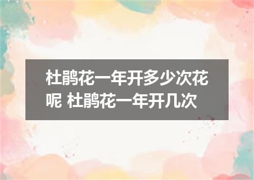 杜鹃花一年开多少次花呢 杜鹃花一年开几次
