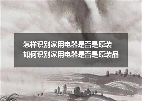怎样识别家用电器是否是原装 如何识别家用电器是否是原装品