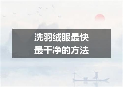 洗羽绒服最快最干净的方法