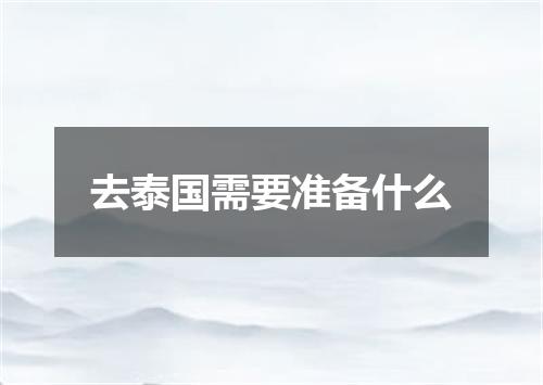 去泰国需要准备什么