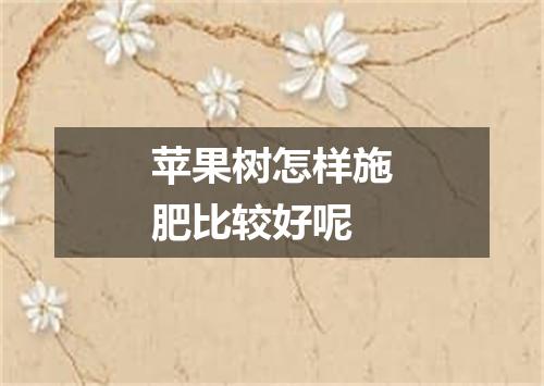 苹果树怎样施肥比较好呢